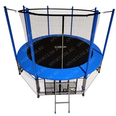 Батут i-JUMP 14ft 4,27м с нижней сетью и лестницей (green)